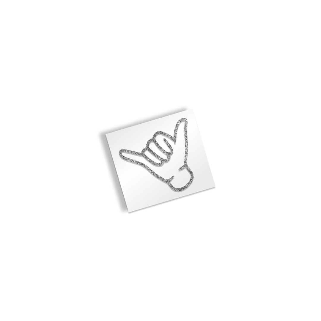 Adesivo Shaka Loose Hand 4'' Per Auto, Laptop E Finestre - 2 Pezzi Bianchi